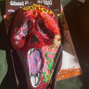 Red Bling ‘Cotton Candy 4 Days’ Scream Mask Upcycled by Sara